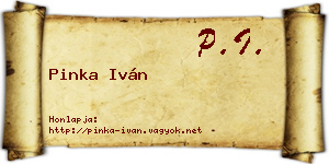 Pinka Iván névjegykártya